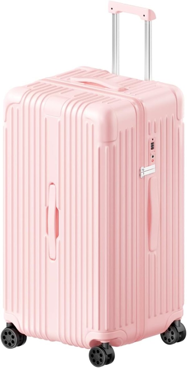 Krute Luggage 28 Inch Suitcase with 4 Universal Wheels TSA Lock PC+ABS Hardside Checked Luggage (Pink) - Image 2
