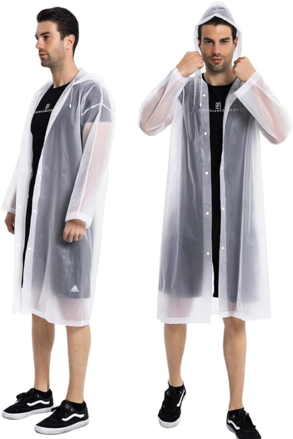 Rain Coats (2 Pack) - Reusable EVA Rain Ponchos For Adults Rain Jackets Raincoats For Men Women - Image 3