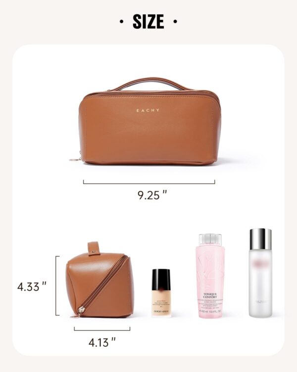 EACHY Travel Makeup Bag,Large Capacity Cosmetic Bags for Women,Waterproof Portable Pouch Open Flat Toiletry Bag Pattern Makeup Bag - Image 7
