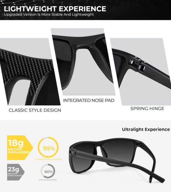 KALIYADI Polarized Sunglasses for Men, Lightweight Sun Glasses with UV Protection for Driving Fishing Golf - Image 6