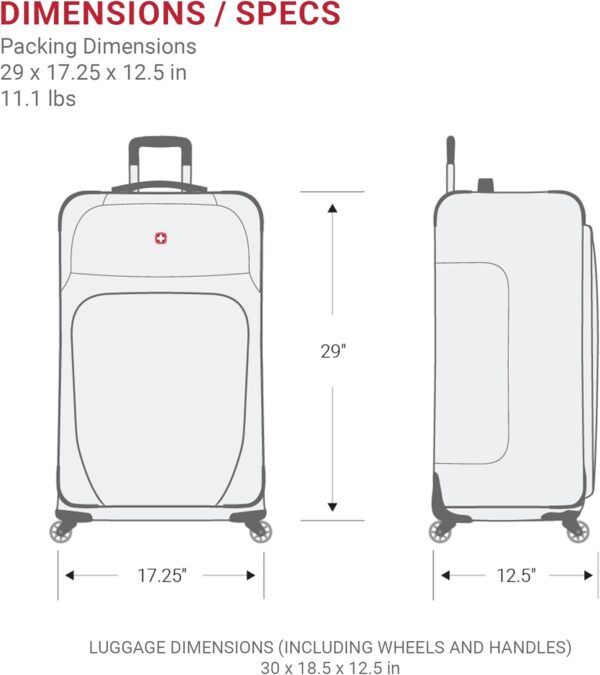 SwissGear Sion Softside Expandable Luggage, Black, Checked-Large 29-Inch - Image 8