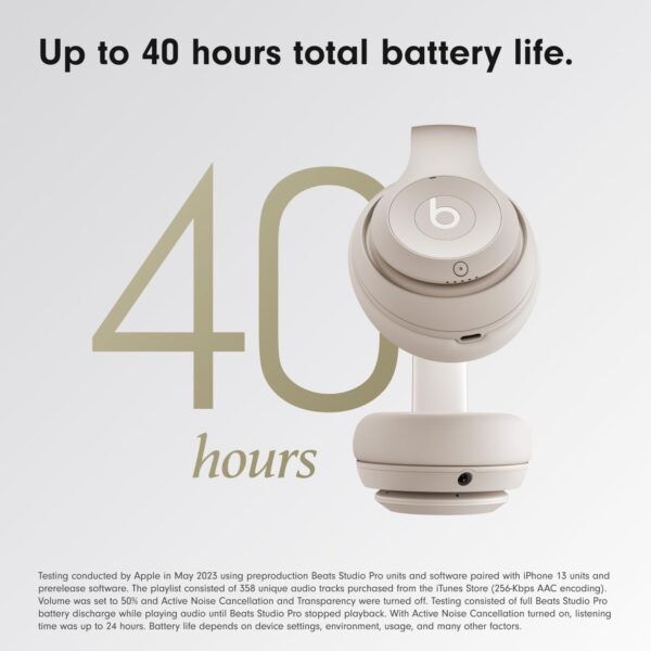 Beats Studio Pro - Wireless Bluetooth Noise Cancelling Headphones - Personalized Spatial Audio, USB-C Lossless Audio, Apple & Android Compatibility, Up to 40 Hours Battery Life - Sandstone - Image 5