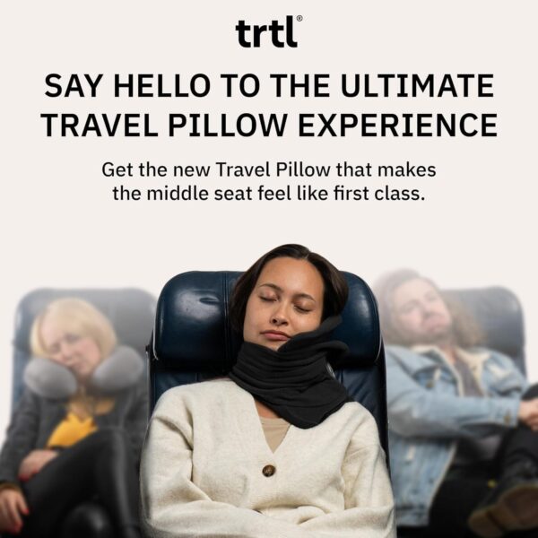 trtl Pillow - Scientifically Proven, Super Soft Neck Support Travel Pillow - Lightweight and Machine Washable - Ergonomic Design for Traveling on Airplanes, Cars, and Trains - Grey - Image 3