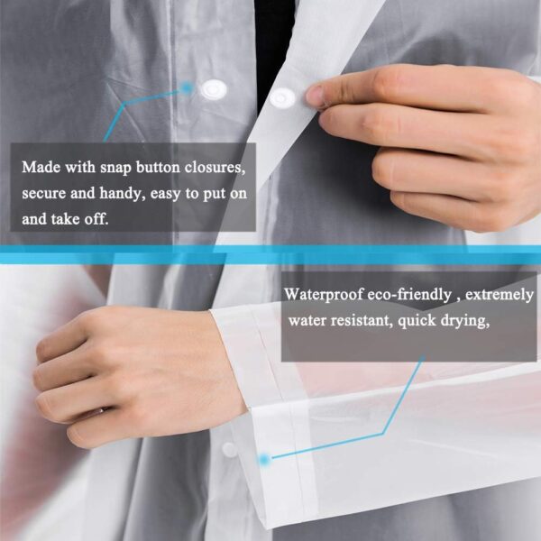 Rain Coats (2 Pack) - Reusable EVA Rain Ponchos For Adults Rain Jackets Raincoats For Men Women - Image 6
