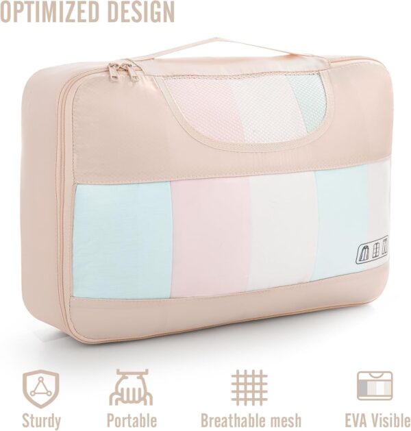 Veken 8 Set Packing Cubes for Travel, Birthday Gifts for Women Mom Her, Cruise Ship Essentials Accessories for Beach Vacation, Suitcase Organizer Bags for Luggage with Hanging Toiletry & Shoe Bag - Image 5