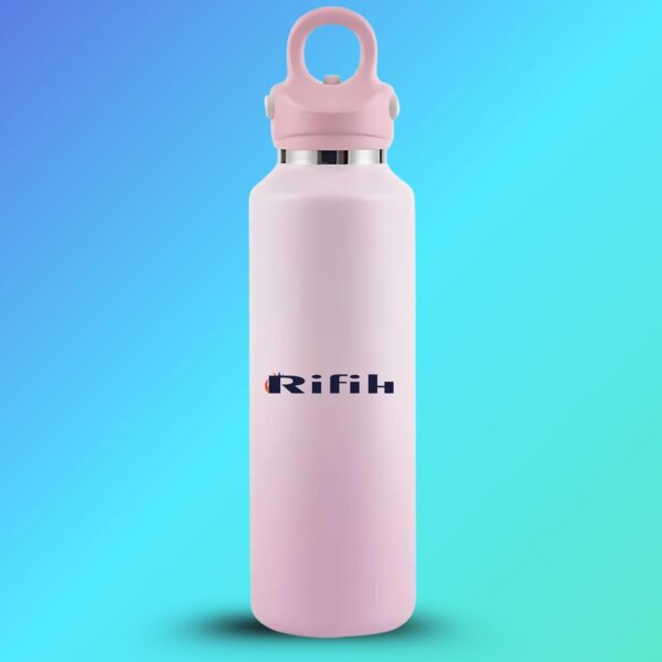 Stainless Steel Insulated Water Bottles 20 oz Metal Water Bottle - AUTOMATIC LID OPENING BY PRESSING WITH TWO FINGERS - Wide-mouth metal insulated bottle for hot and cold drinks. BPA-free. - Image 3