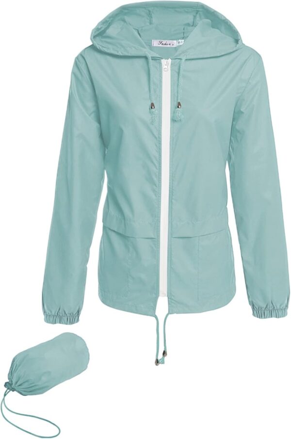Hount Women's Lightweight Hooded Raincoat Waterproof Packable Active Outdoor Rain Jacket (S-3XL) - Image 2