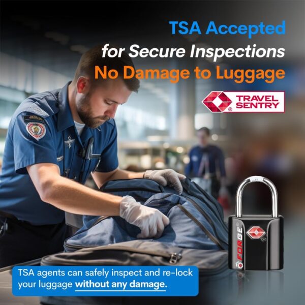 TSA Approved Luggage Locks, Ultra-Secure Dimple Key Travel Locks with Zinc Alloy Body - Image 3