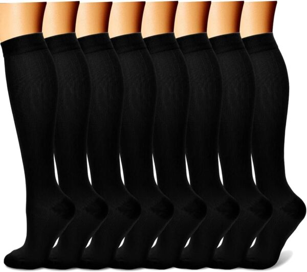 CHARMKING Compression Socks for Women & Men Circulation (8 Pairs) 15-20 mmHg is Best Support for Athletic Running,Hiking - Image 2