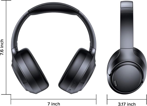 TAGRY Hybrid Active Noise Cancelling Headphones 120Hrs Playtime ENC Clear Call Bluetooth Headphone Over Ear Wireless Headphones Hi-Res Audio ANC Headset with Low Latency Mode for Game Travel Home PC - Image 9