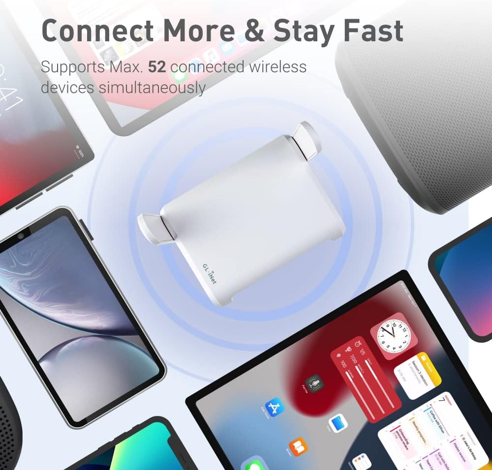 GL.iNet GL-SFT1200 (Opal) Portable WiFi Travel Router, Mini VPN Wireless Router for Fiber Optic Modem, Mobile Internet WiFi Repeater, Dual Band Openwrt Computer Routers, Home/Business/RV/Cruise - Image 4