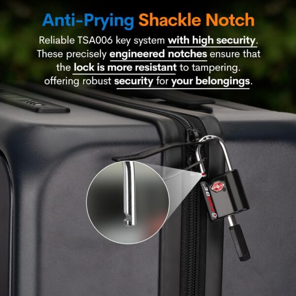 TSA Approved Luggage Locks, Ultra-Secure Dimple Key Travel Locks with Zinc Alloy Body - Image 6