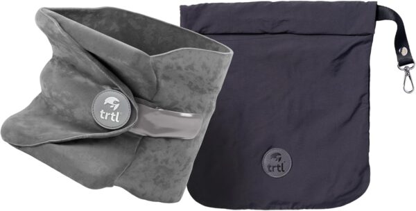 trtl Pillow - Scientifically Proven, Super Soft Neck Support Travel Pillow - Lightweight and Machine Washable - Ergonomic Design for Traveling on Airplanes, Cars, and Trains - Grey - Image 2