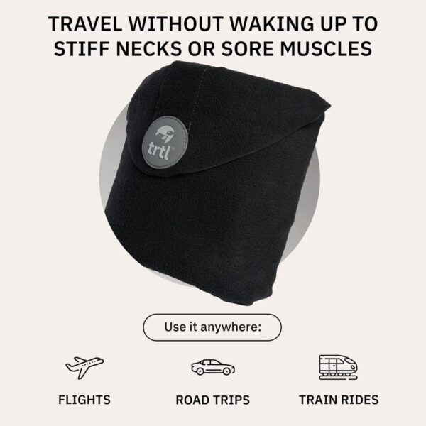 trtl Pillow - Scientifically Proven, Super Soft Neck Support Travel Pillow - Lightweight and Machine Washable - Ergonomic Design for Traveling on Airplanes, Cars, and Trains - Grey - Image 4