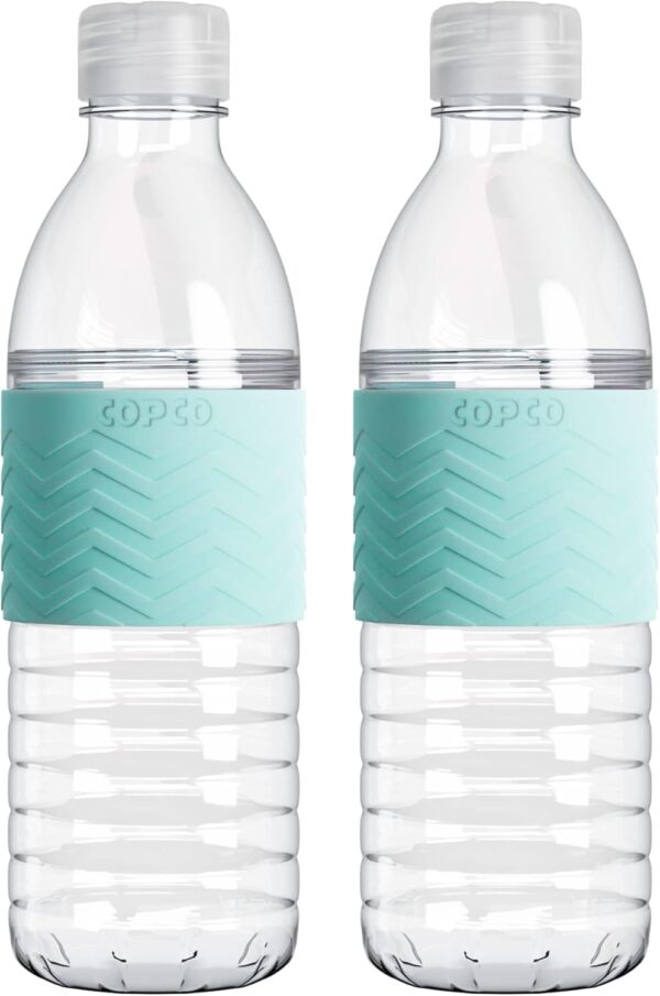 Copco Hydra Reusable Tritan Water Bottle with Spill Resistant Lid and Non-Slip Sleeve, 16.9-ounce, Robin Egg Blue, 2 Pack - Image 2