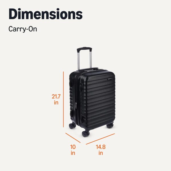 Amazon Basics 21" Hardside Carry-On Luggage, Hardshell Suitcase With Wheels, Expandable For Up to 25% More Space, With Scratch-Resistant Surface, Four Multi-directional Wheels, Black - Image 7