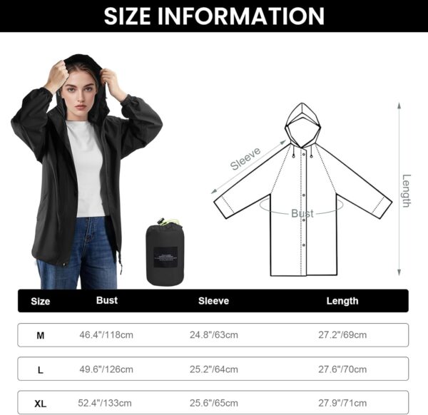 SOPPY Rain Jacket Women Waterproof Jacket With Hood Lightweight Raincoat with Pockets Windbreaker Breathable Rain Coats - Image 7
