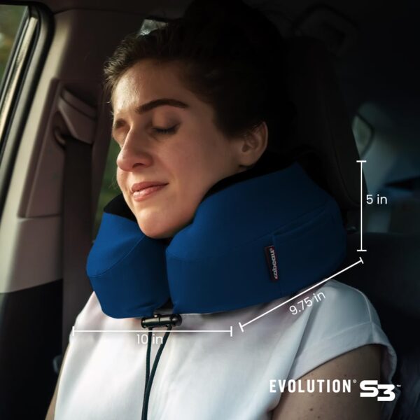 Cabeau Airplane Travel Pillow for Long Flights - Evolution S3 - Supportive Memory Foam with Seat Straps to Secure Your Head and Neck and Provides 360° Support (Steel Grey) - Image 6