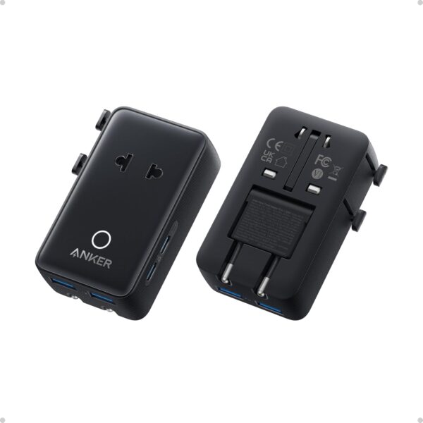 Anker Nano Travel Adapter, 5-Port Power Adapter with 1 AC, 2 USB-A, and 2 USB-C Ports, Smart Temperature Control, Compatible with Over 200 Countries, Ideal for Travel (1-Pack) - Image 2