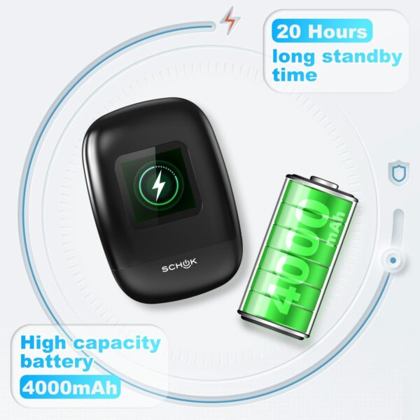 SCHOK 4G LTE Mobile Hotspot - Cat 12 Portable WiFi for Travel, Dual Bands (2.4GHz/5GHz), 600Mbps Download High Speed, Supports 16 Connected Devices, Compatible with Verizon & its MVNOs ONLY - Image 9