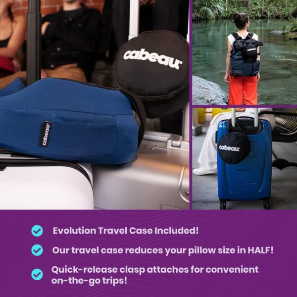 Cabeau Airplane Travel Pillow for Long Flights - Evolution S3 - Supportive Memory Foam with Seat Straps to Secure Your Head and Neck and Provides 360° Support (Steel Grey) - Image 7