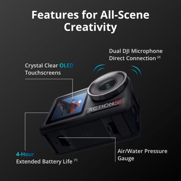 DJI Osmo Action 5 Pro Essential Combo, Waterproof Action Camera with 1/1.3" Sensor, 4K/120fps Video, Subject Tracking, Stabilization, Dual OLED Touchscreens, Action Camera 4K Ideal for Sports, Vlog - Image 5