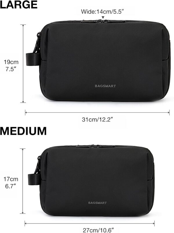 BAGSMART Toiletry Bag for Men, Travel Toiletry Organizer Dopp Kit Water-resistant Shaving Bag for Toiletries Accessories, Door Room Essentials, Black-medium - Image 7