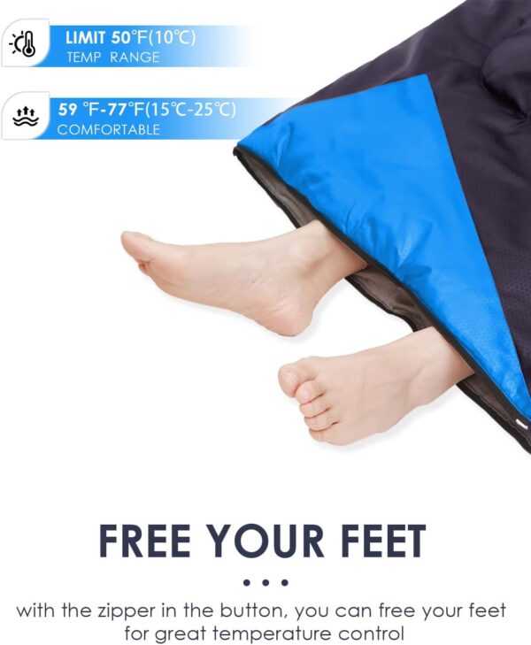 Sleeping Bags for Adults Backpacking Lightweight Waterproof- Cold Weather Sleeping Bag for Girls Boys Mens for Warm Camping Hiking Outdoor Travel Hunting with Compression Bags（Navy Blue） - Image 7