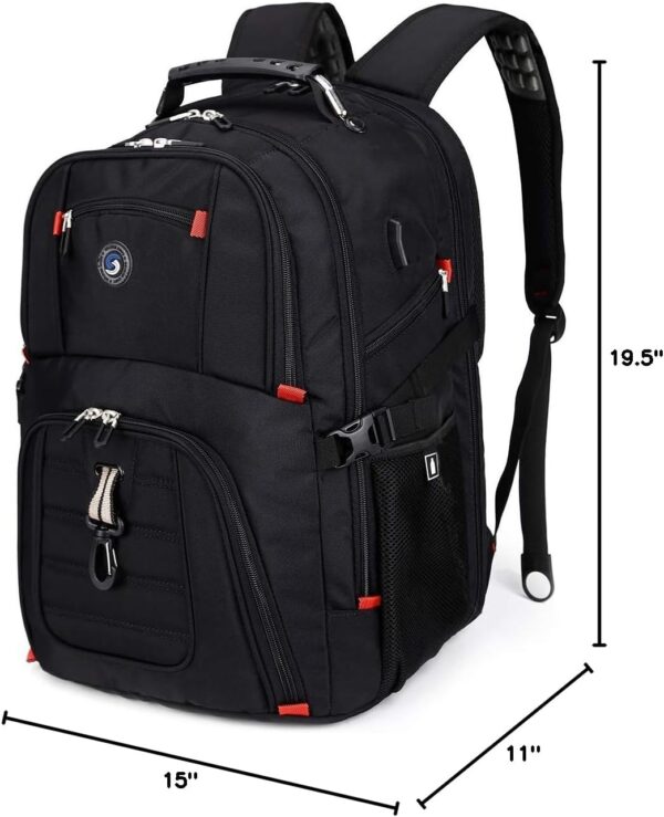 SHRRADOO Extra Large 50L Travel Laptop Backpack with USB Charging Port, College High School Backpack Airline Approved Business Work Bag Fits 17 Inch Computer for Men Women - Image 10