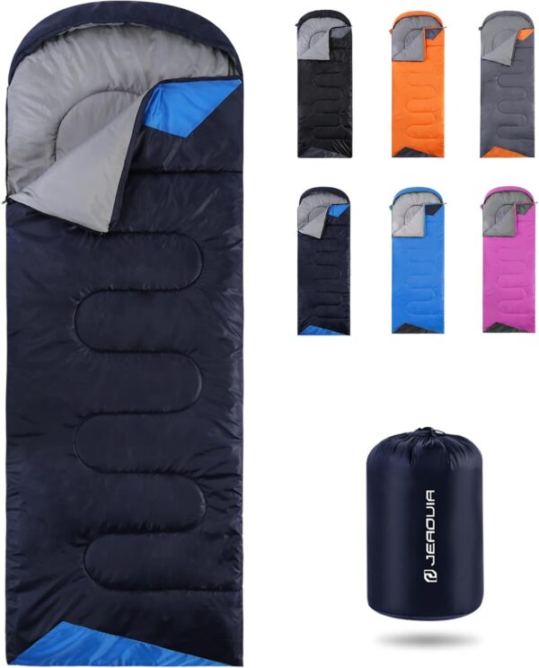 Sleeping Bags for Adults Backpacking Lightweight Waterproof- Cold Weather Sleeping Bag for Girls Boys Mens for Warm Camping Hiking Outdoor Travel Hunting with Compression Bags（Navy Blue） - Image 2