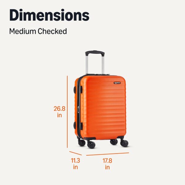 Amazon Basics 26" Hardside Medium Checked Luggage, Hardshell Suitcase With Wheels, Expandable For Up to 15% More Space, With Scratch-Resistant Surface, Four Multi-directional Wheels, Orange - Image 7