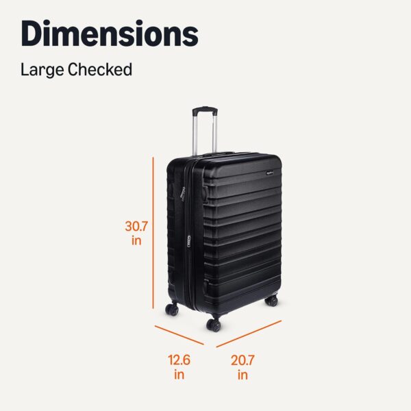 Amazon Basics 30" Hardside Large Checked Luggage, Hardshell Suitcase With Wheels, Expandable For Up to 15% More Space, With Scratch-Resistant Surface, Four Multi-directional Wheels, Black - Image 7
