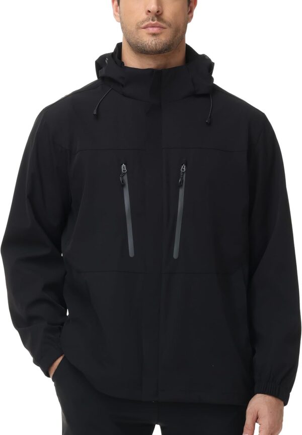 8000 mm H2O Waterproof Rain Jacket with Removable Hood, Breathable Windbreaker Fashion Raincoat for Golf Hiking - Image 2