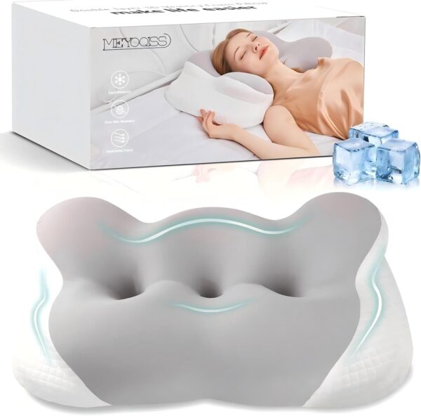 Neck Pillow for Sleeping, Cervical Neck Support Pillow for Neck and Shoulder Pain Relief, Memory Foam Side Sleeper Pillows for Adults, Ergonomic Contour Neck Pillow for Side Back Stomach Sleeper - Image 2