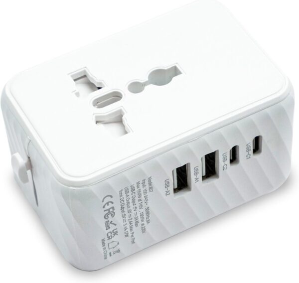 Mini Universal Travel Adapter Global Universal Plug Converter Type-C US, UK, EU, AU, European Travel Plug Adapter, Universal Socket Converter(White) - Image 2