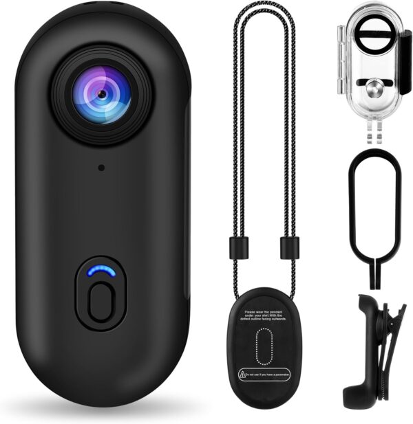 i3 4K Thumb Action Camera, Tiny Size, Mount Anywhere, Small Body Camera with Spring Clip, Portable Vlogging, Hands-Free POV Recording, Helmet Cam for Cycling, Motorcycle (64G-Card, Black) - Image 2