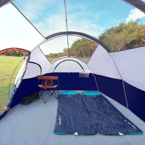 CAMPROS CP Tent 8 Person Camping Tents, Weather Resistant Family Tent, 5 Large Mesh Windows, Double Layer, Divided Curtain for Separated Room, Portable with Carry Bag - Image 7