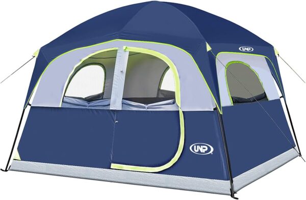 UNP Tents 6 Person Waterproof Windproof Easy Setup,Double Layer Family Camping Tent with 1 Mesh Door & 5 Large Mesh Windows -10'X9'X78in(H) - Image 2