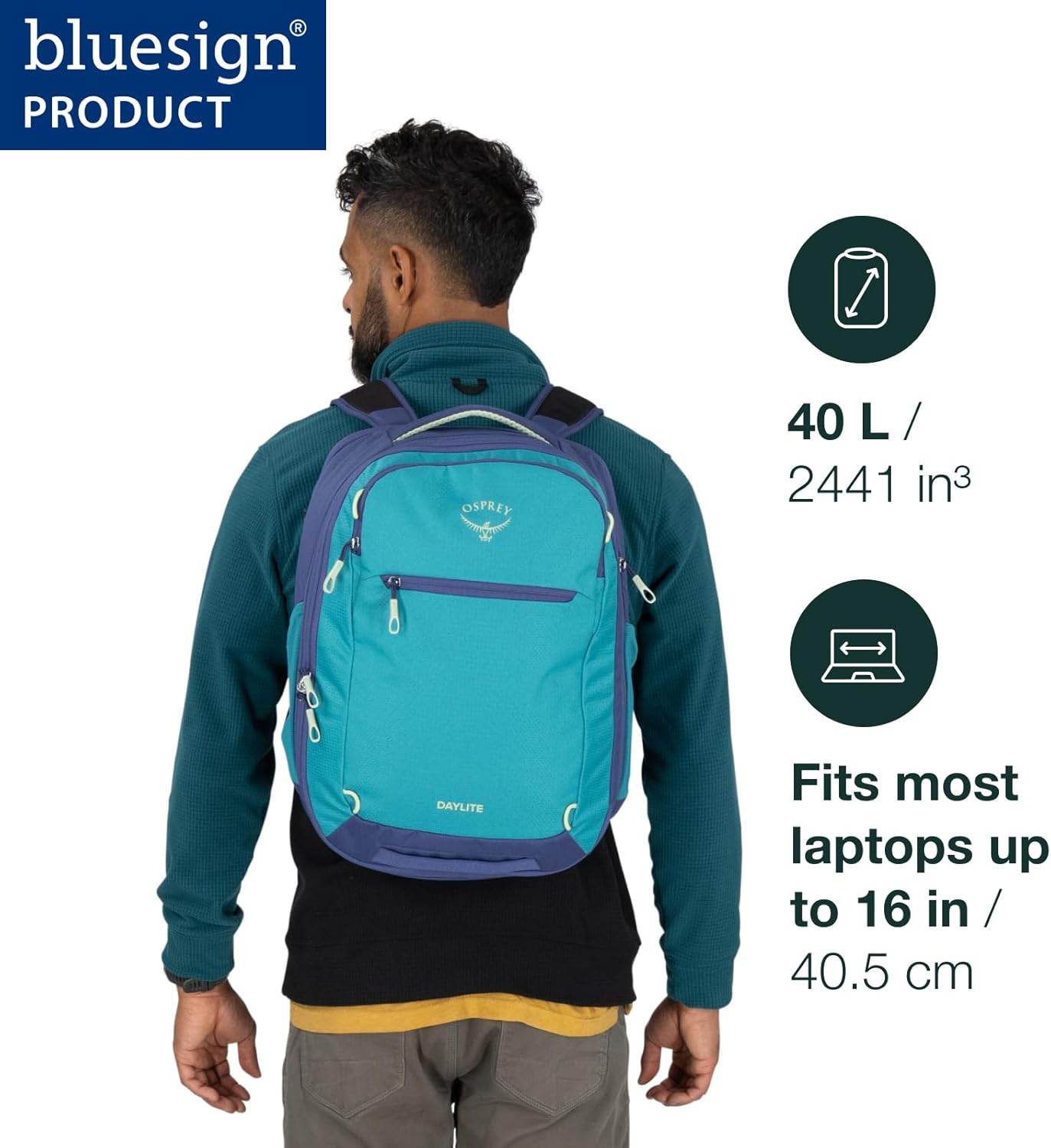Osprey Daylite Expandable 26+6 Travel Pack - Lightweight, Durable Backpack with Expandable Storage for Travel, Hiking, and Everyday Use - Versatile Carry-On with Organization, Night Shift Blue - Image 3