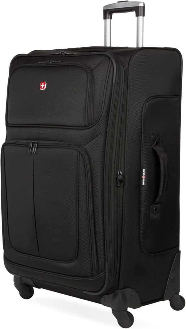 SwissGear Sion Softside Expandable Luggage, Black, Checked-Large 29-Inch - Image 2