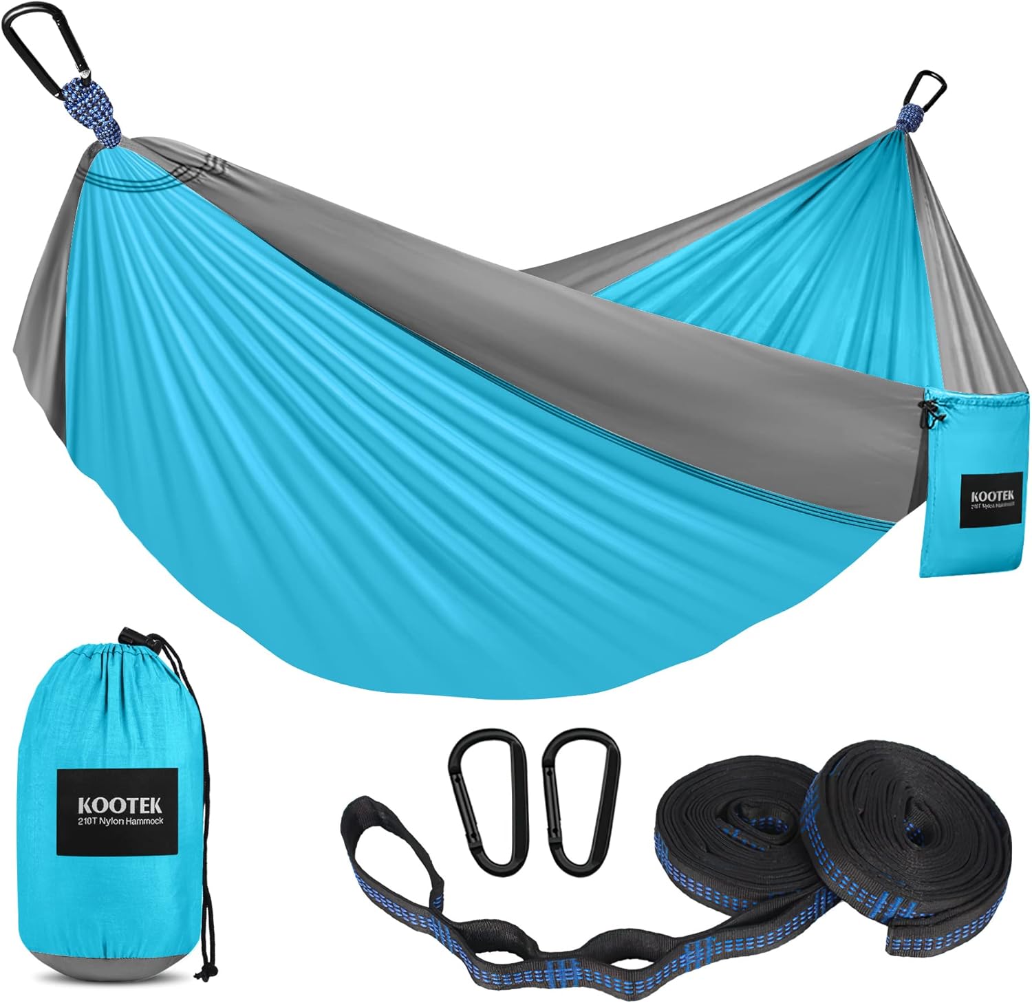 Kootek Camping Hammock, Portable Hammocks with Tree Straps & Attached Carry Bag, Camping Essentials Gear, Perfect for Outside Indoor Hiking Beach Backpack Travel - Image 2