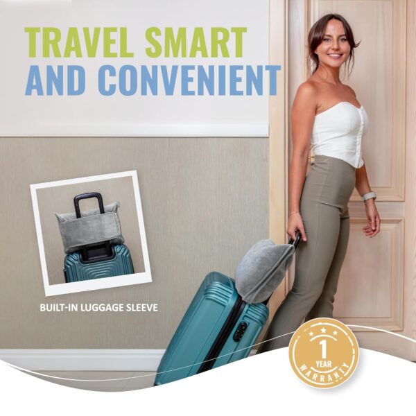 BOACAY Soft & Warm Travel Blanket for Airplane & Car - Long Flight Essential for Women, Men, Kids - Compact Pillow with Luggage Sleeve & Backpack Clip - Image 5