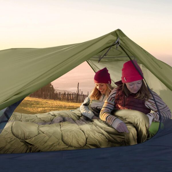 Night Cat Camping Sleeping Bag for Adults 3 Seasons Portable Lightweight Backpacking Hiking Traveling Indoor Outdoor Temperature 5-15℃ 2.6x6.3ft Switch to a Quilt or Blanket - Image 8