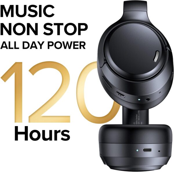 TAGRY Hybrid Active Noise Cancelling Headphones 120Hrs Playtime ENC Clear Call Bluetooth Headphone Over Ear Wireless Headphones Hi-Res Audio ANC Headset with Low Latency Mode for Game Travel Home PC - Image 6