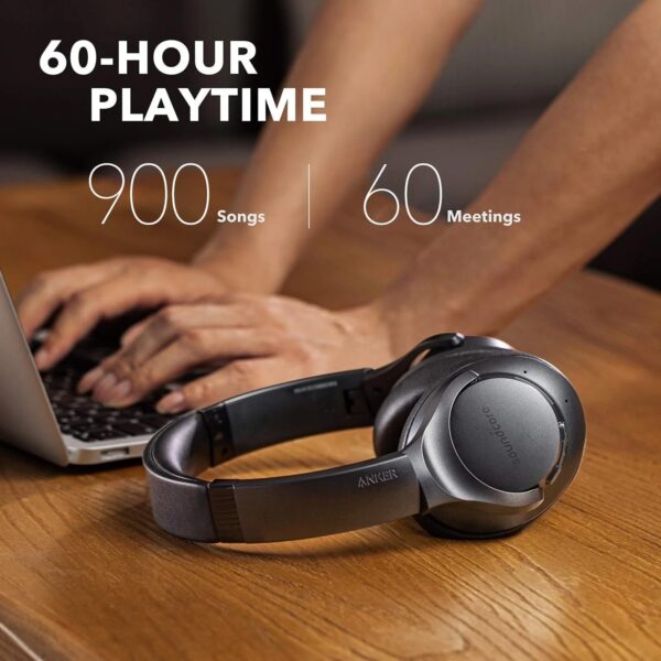 Soundcore Anker Life Q20 Hybrid Active Noise Cancelling Headphones, Wireless Over Ear Bluetooth Headphones, 60H Playtime, Hi-Res Audio, Deep Bass, Foam Ear Cups, Travel, Office, USB-C Charging - Image 3