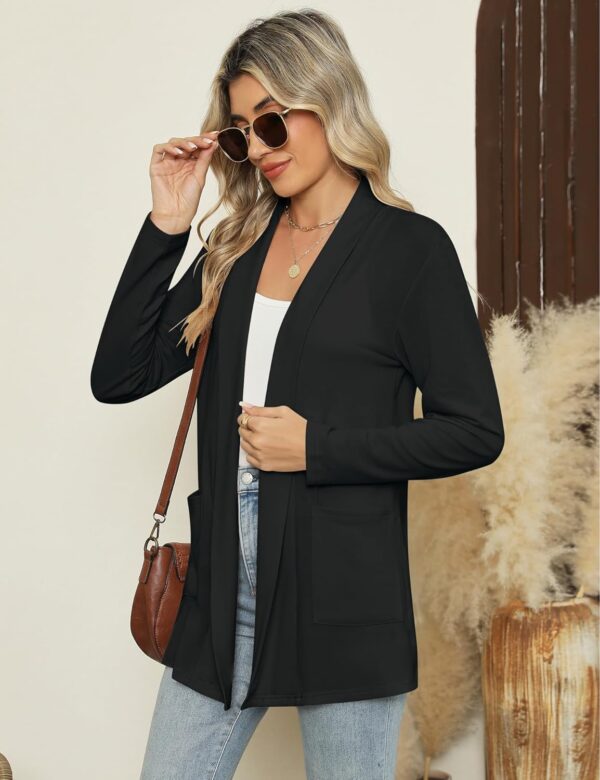 Micoson Long Sleeve Lightweight Thin 2025 Summer Cardigan for Women Casual Loose Fit Kimono Cover Up with Pockets - Image 4