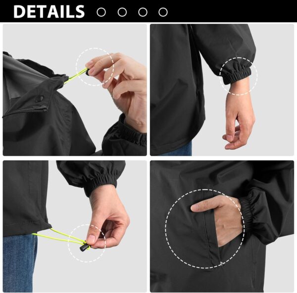 SOPPY Rain Jacket Women Waterproof Jacket With Hood Lightweight Raincoat with Pockets Windbreaker Breathable Rain Coats - Image 6
