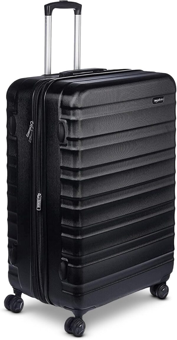 Amazon Basics 30" Hardside Large Checked Luggage, Hardshell Suitcase With Wheels, Expandable For Up to 15% More Space, With Scratch-Resistant Surface, Four Multi-directional Wheels, Black - Image 2