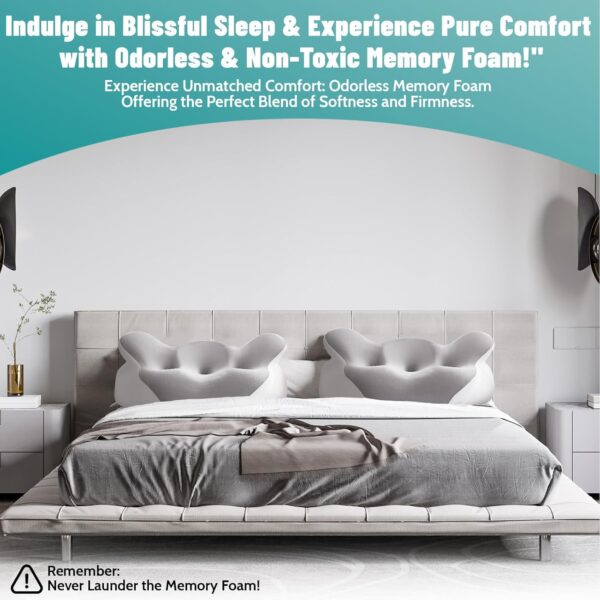 Neck Pillow for Sleeping, Cervical Neck Support Pillow for Neck and Shoulder Pain Relief, Memory Foam Side Sleeper Pillows for Adults, Ergonomic Contour Neck Pillow for Side Back Stomach Sleeper - Image 7