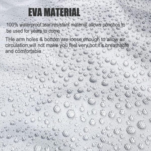 Rain Coats (2 Pack) - Reusable EVA Rain Ponchos For Adults Rain Jackets Raincoats For Men Women - Image 5